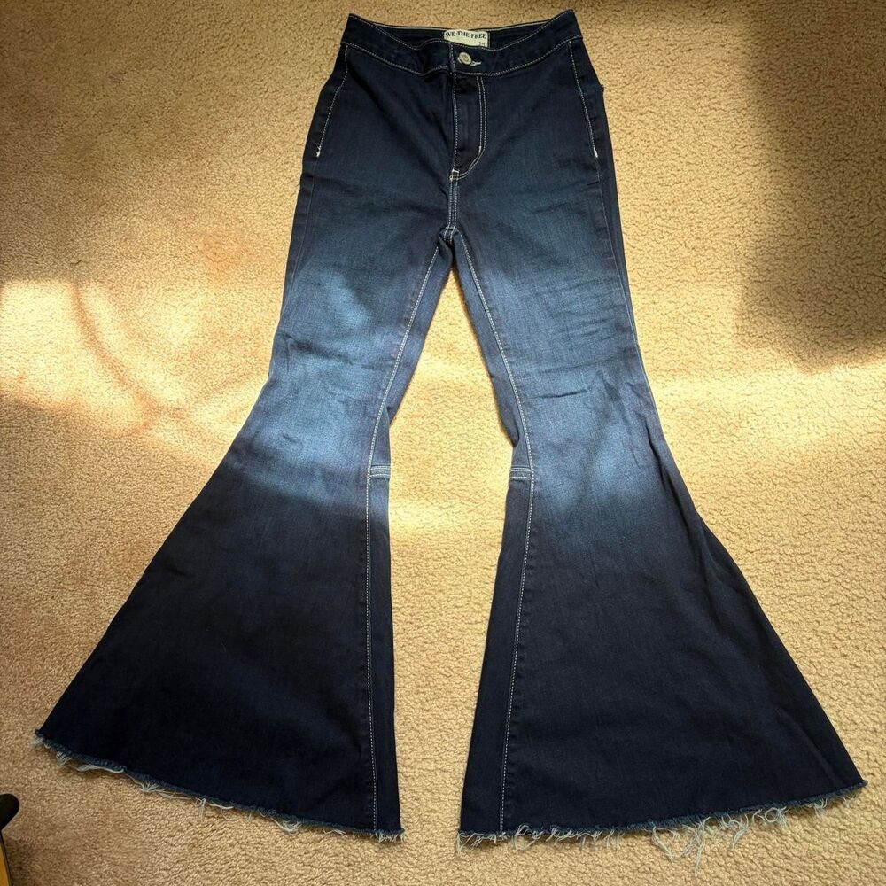 Free-people Women's Navy and Blue Jeans